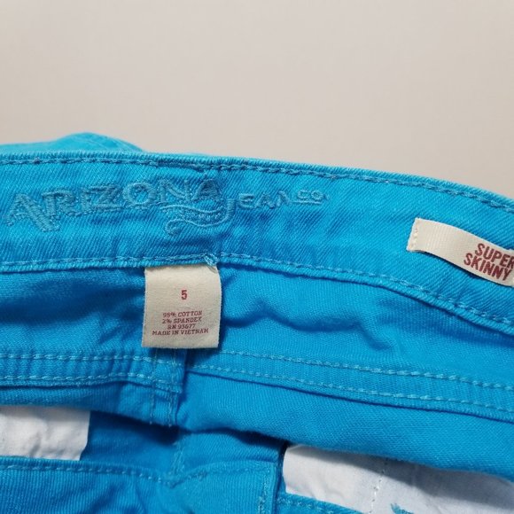 Arizona jeans 5 Super Skinny brightly colored denim stretch low rise waist - Picture 12 of 13